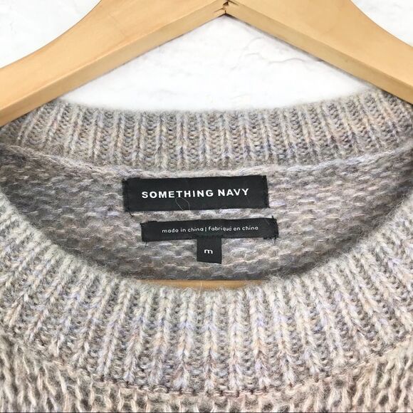 Something Navy Muted Striped Lavender Sweater - Picture 9 of 11